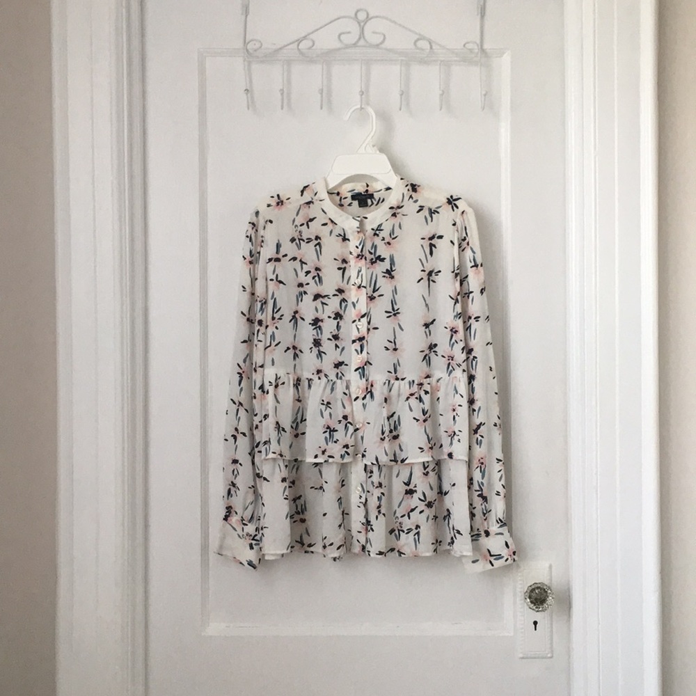 Flouncy Floral Woven Blouse